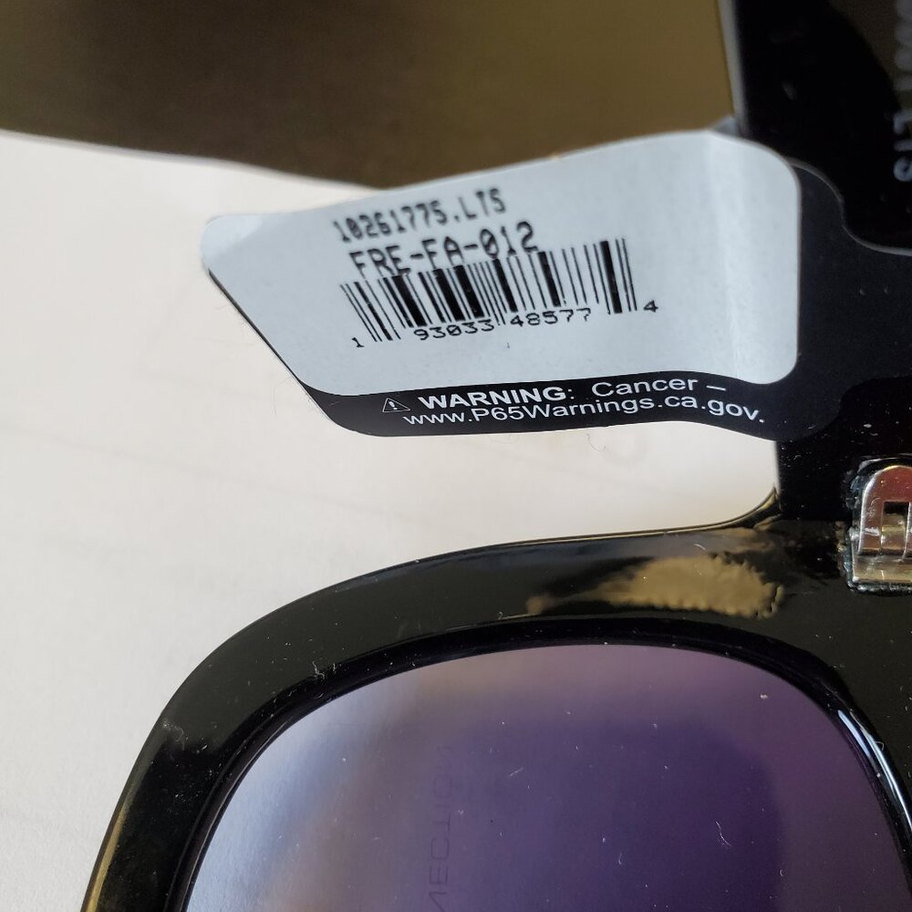French Connection Large Square Black Sunglasses-Womens NWT and packaging - Picture 3 of 7